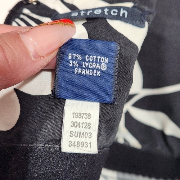 GAP Dress Y2K Summer 2003 Strapless Stretch Floral Tropical Black White Size: 8 - Picture 11 of 11